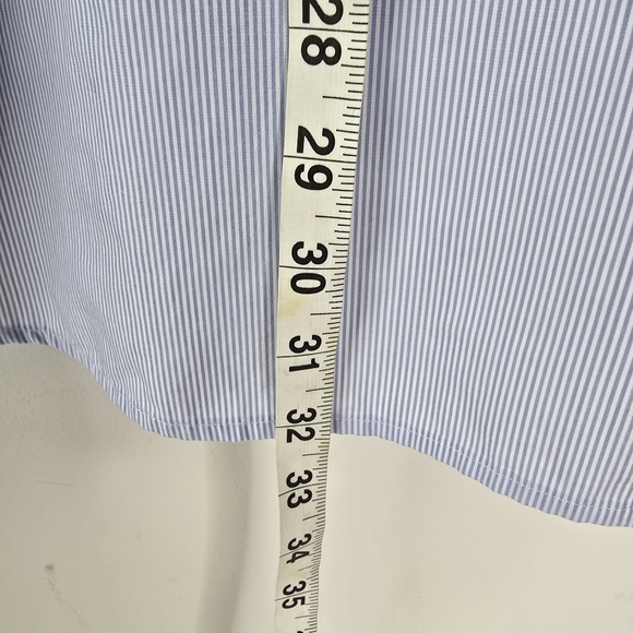 ETON Contemporary Blue/White Striped Long Sleeve Button Front Cotton Shirt 17 43 - Picture 8 of 12